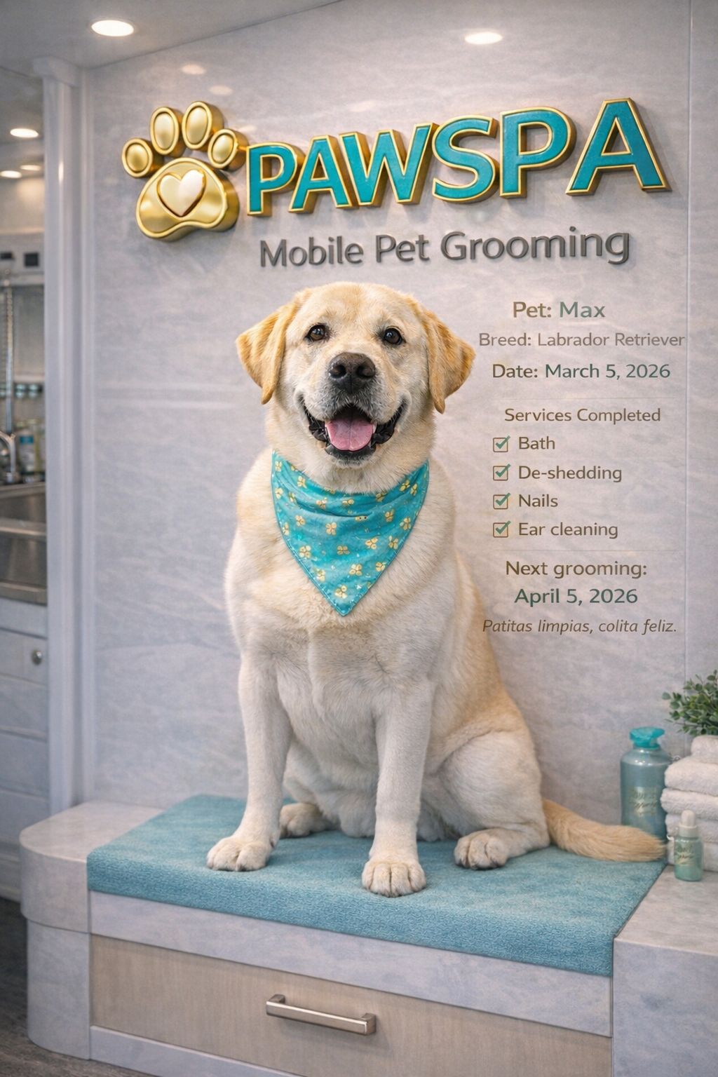 Happy groomed dog